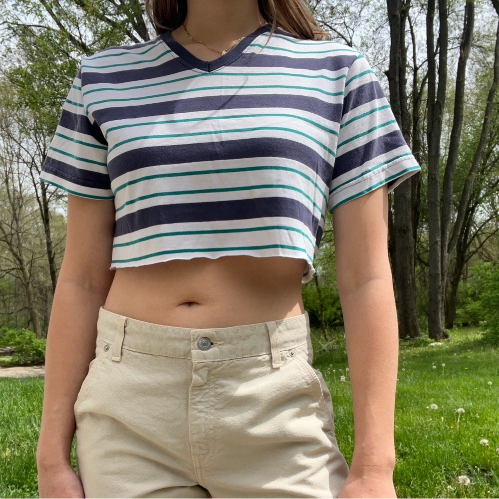 Y2K striped crop top